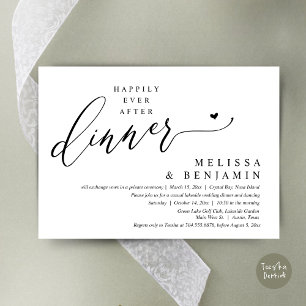 Invitation Heureux Jamais Après Le Dîner Coeur Mariage