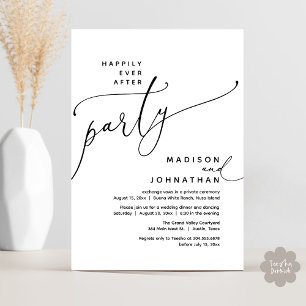 Invitation Heureux Jamais Après Le Dîner D'Elopement Du Maria