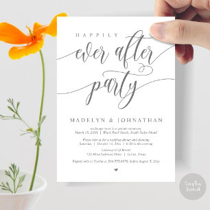Invitation Heureux Jamais Après Le Dîner Mariage De Fête, Gri
