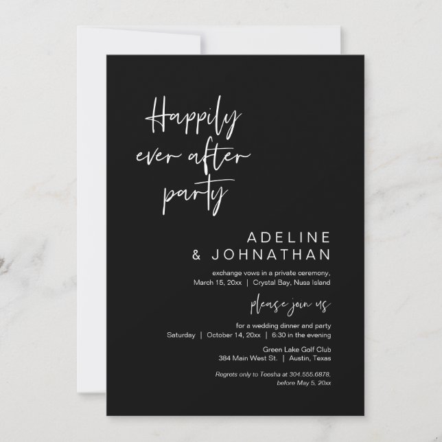 Invitation Heureux Jamais Après Le Dîner Mariage De Fête, Noi (Devant)