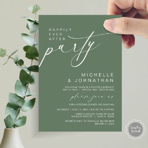Invitation Heureux Jamais Après Le Dîner, Mariage Elopement