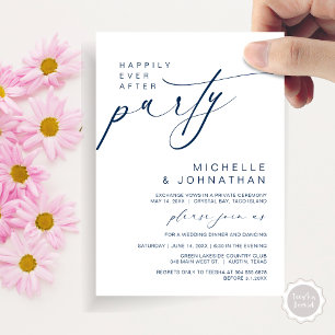 Invitation Heureux Jamais Après Le Dîner, Mariage Elopement