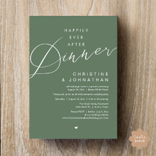 Invitation Heureux Jamais Après Le Dîner Mariage Elopement Pa