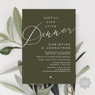 Invitation Heureux Jamais Après Le Dîner Mariage Elopement Pa