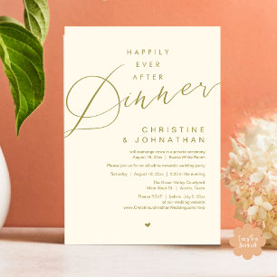 Invitation Heureux Jamais Après Le Dîner Mariage Elopement Pa