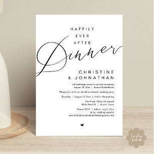Invitation Heureux Jamais Après Le Dîner Mariage Elopement Pa