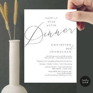 Invitation Heureux Jamais Après Le Dîner Mariage Elopement Sc