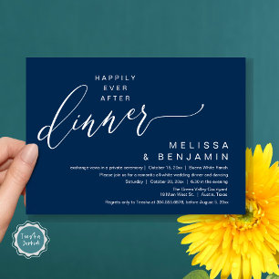 Invitation Heureux Jamais Après Le Dîner Mariage Parti romant