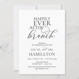 Invitation Heureux Jamais après le mariage Brunch, Navy Blue