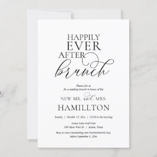 Invitation Heureux Jamais après le mariage Brunch, Navy Blue 
