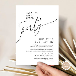 Invitation Heureux Jamais après le parti Mariage Elopement