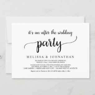 Invitation Heureux Jamais après le parti Mariage Elopement