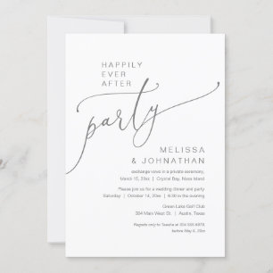Invitation Heureux Jamais après le parti Mariage Elopement