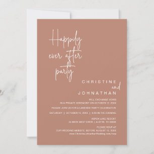 Invitation Heureux Jamais après le parti Mariage Elopement