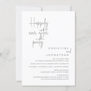 Invitation Heureux Jamais après l'invitation du parti Mariage