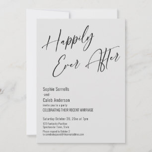 Invitation Heureux Jamais Après Moderne Élégant gris clair