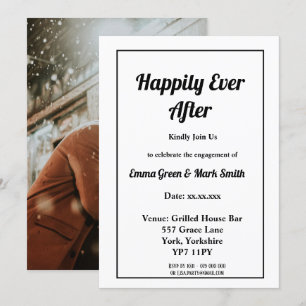 Invitation Heureux Jamais après Photo Retour Partie d'engagem