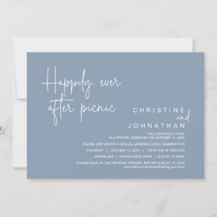 Invitation Heureux Jamais Après Pique-Nique, Mariage Elopemen
