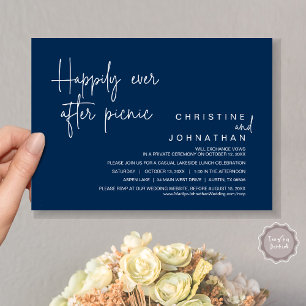 Invitation Heureux Jamais Après Pique-Nique, Mariage Elopemen