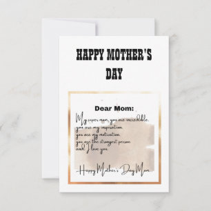 INVITATION HEUREUX JOUR DE LA MÈRE SOUHAITE/ LETTRE SPÉCIALE 