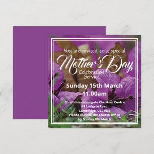 Invitation HEUREUX JOUR DE MÈRE Église Service Événement Flor