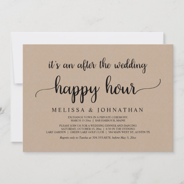 Invitation Heureux mariage après l'enlèvement Heureux à jamai (Devant)