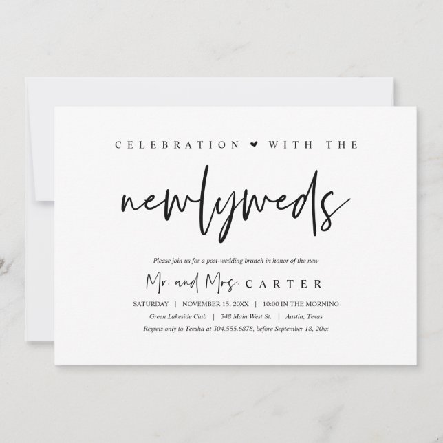 Invitation Heureux pour toujours après le brunch de célébrati (Devant)