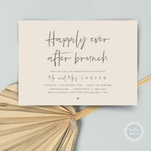 Invitation Heureux pour toujours après le brunch, Mariage mod