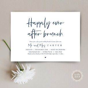 Invitation Heureux pour toujours après le brunch, Mariage mod