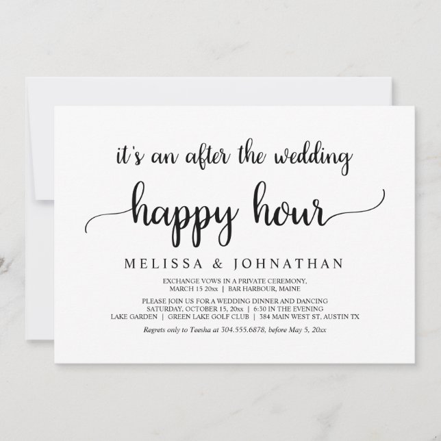 Invitation Heureux pour toujours après le mariage en fuite Ha (Devant)