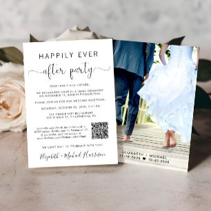Invitation Heureux Pour Toujours Code QR Photo Réception de M