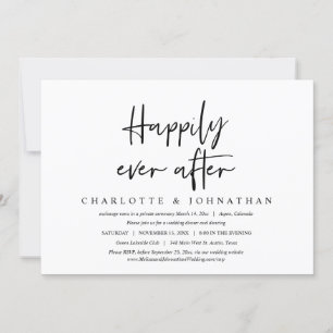 Invitation Heureux Pour Toujours, Dîner de Mariage en Intime
