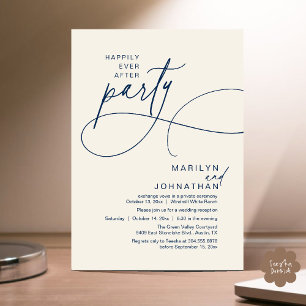 Invitation Heureux Pour Toujours Dîner de Mariage Moderne Élé