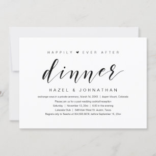 Invitation Heureux pour toujours, Dîner d'élopement de mariag
