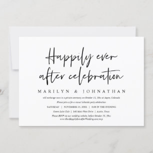 Invitation Heureux pour toujours dîner d'élopement de mariage