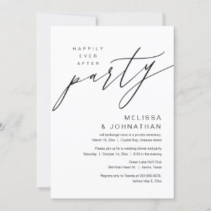 Invitation Heureux Pour Toujours, Fête de Mariage Intime