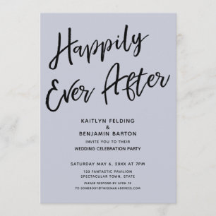 Invitation Heureux pour toujours Mariage décontracté Dusty Bl