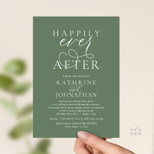 Invitation Heureux Pour Toujours, Réception De Mariage Modern