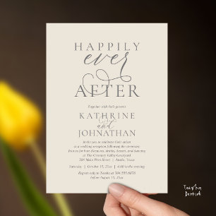 Invitation Heureux Pour Toujours, Réception De Mariage Modern