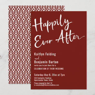Invitation Heureux pour toujours Typographie Gras Blanc sur V