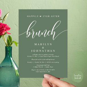Invitation Heureux toujours après Brunch, Mariage de poste