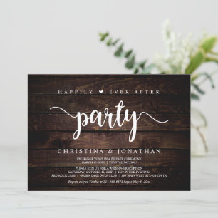 Invitation Heureux toujours après la fête, Bois rustique, Elo