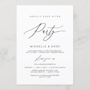 Invitation Heureux toujours après la fête, noir, Mariage Elop
