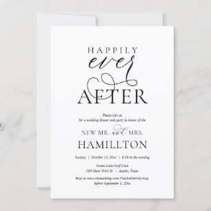 Invitation Heureux toujours après le dîner de Mariage de post
