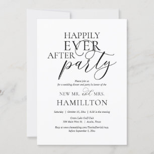 Invitation Heureux toujours après le dîner Mariage et la fête