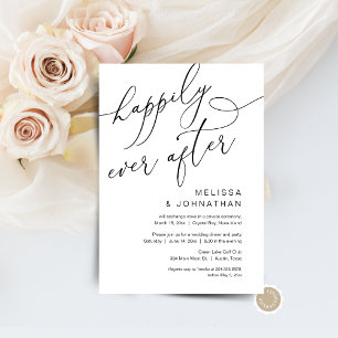 Invitation Heureux toujours après, Mariage Elopement Diner Pa