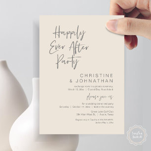 Invitation Heureux toujours après, Mariage Elopement Diner Pa