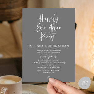 Invitation Heureux toujours après, Mariage Elopement Diner Pa