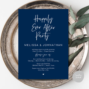 Invitation Heureux toujours après, Mariage Elopement Diner Pa