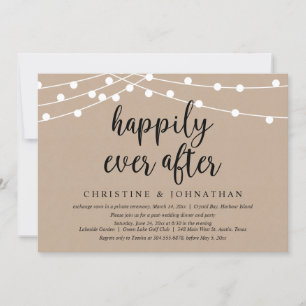 Invitation Heureux toujours après, parti Elopement Mariage